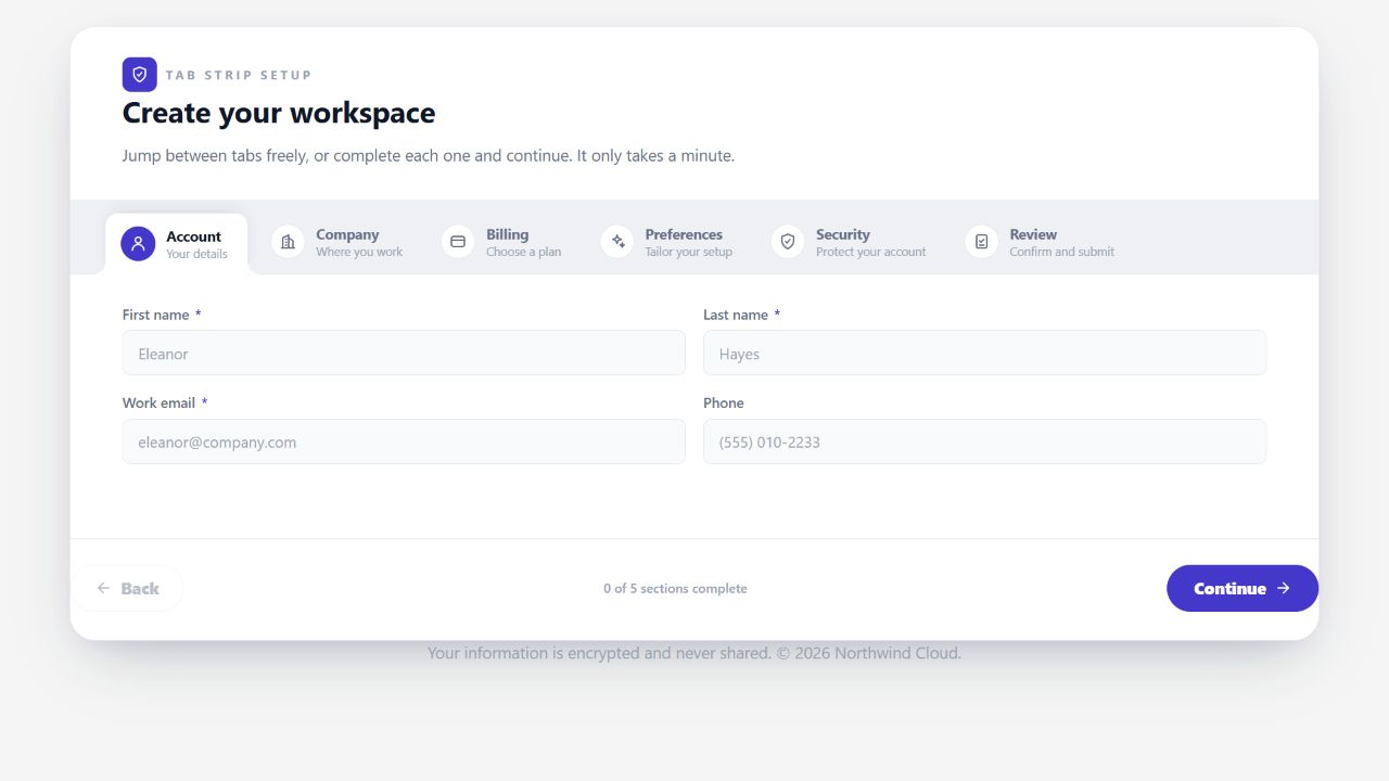 Tab Strip Account Setup on Oqtane