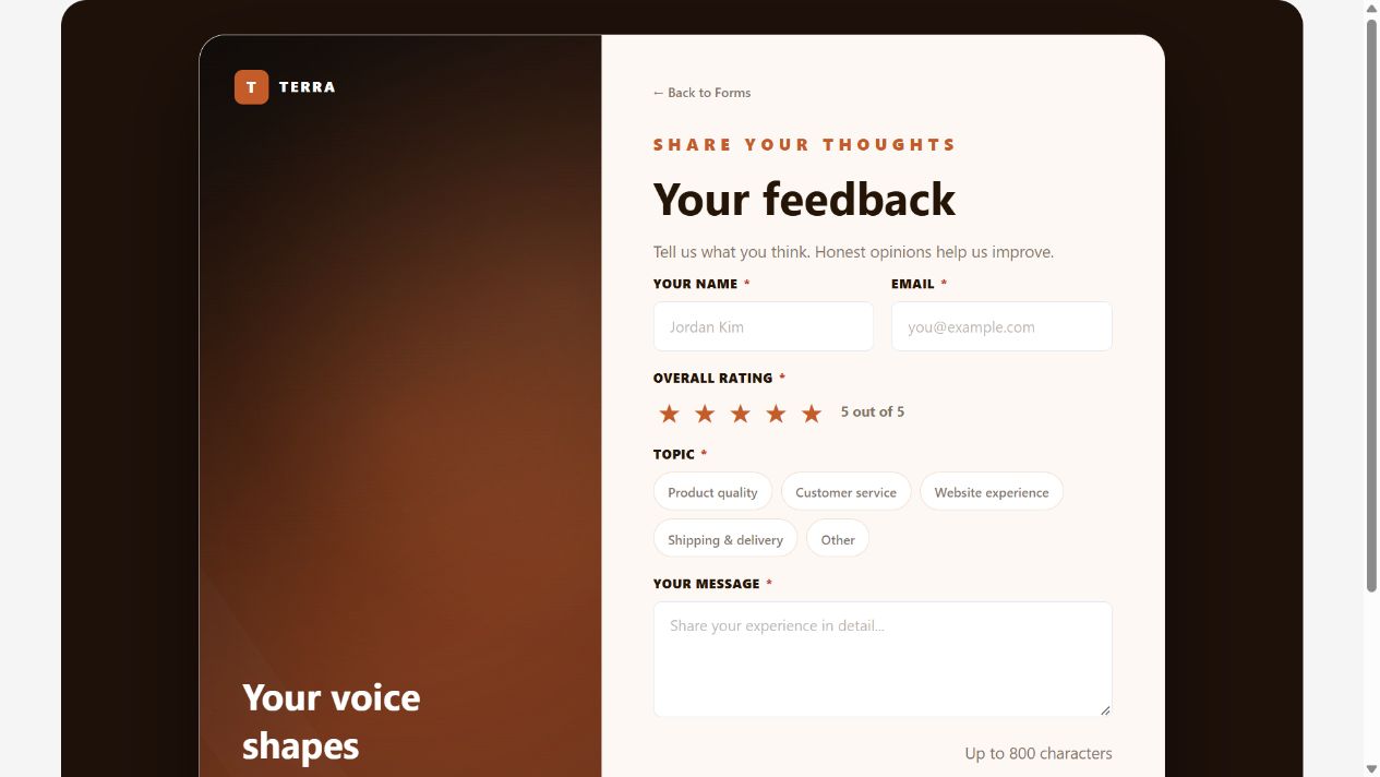 Terracotta Product Feedback on Oqtane