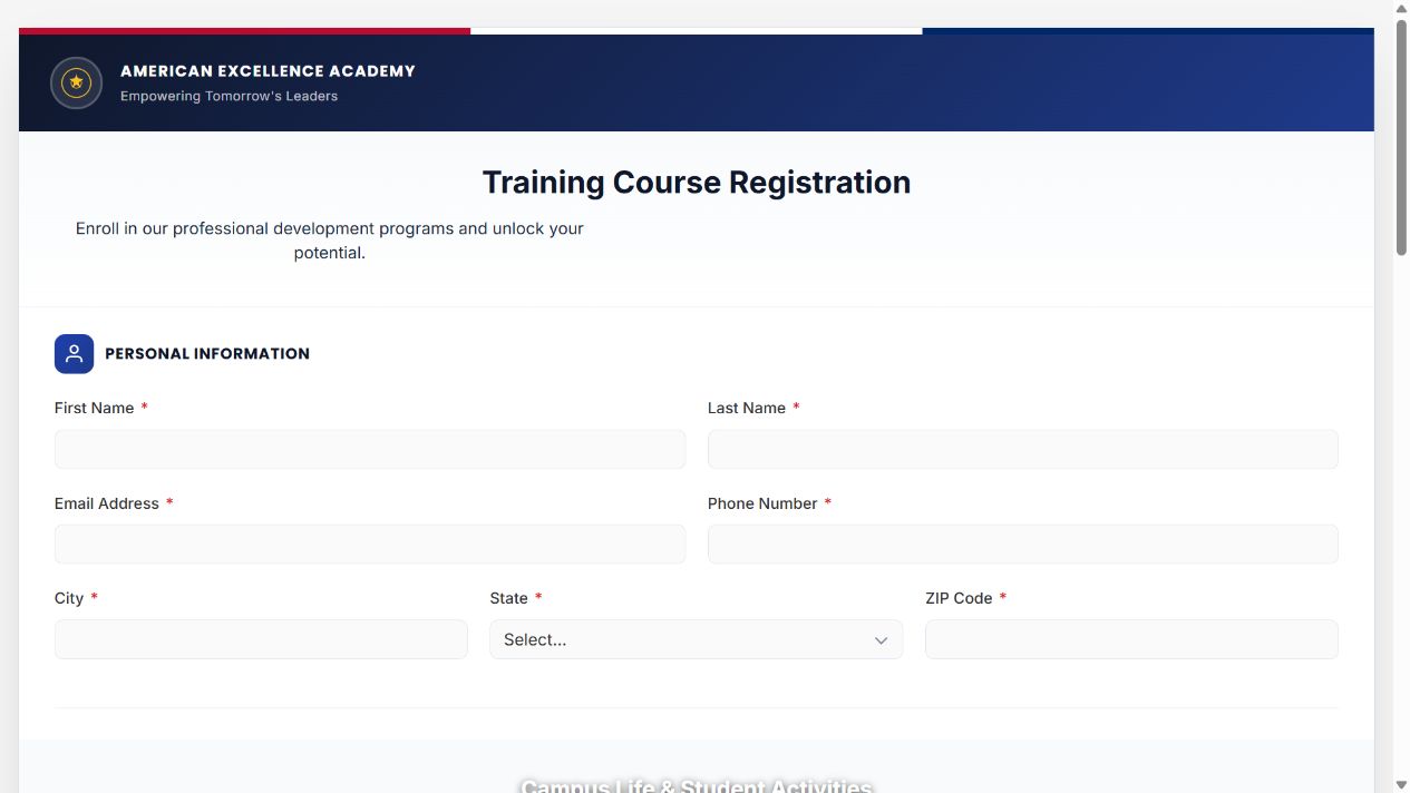 Training Course Registration on Oqtane