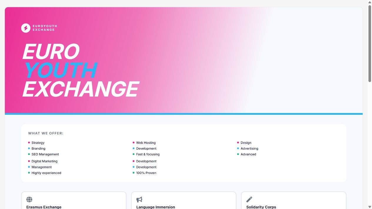 EuroYouth Exchange — Agency Flyer Application on Oqtane