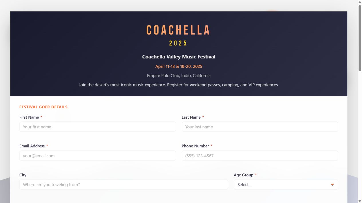 Coachella Valley Music Festival on Oqtane