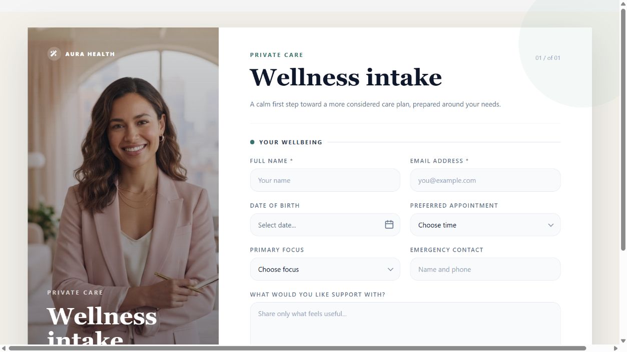 Wellness Intake on Oqtane