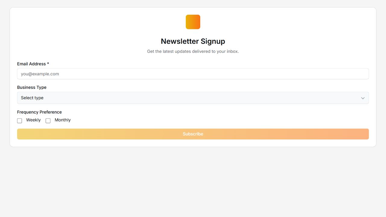 Newsletter Signup on Oqtane